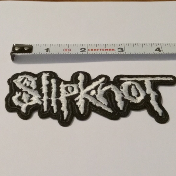 Slipknot & Slayer Sew On Patches Black & White Rock Bands Gothic - Picture 3 of 4